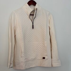 L.L. Bean Quilted Cream Pullover